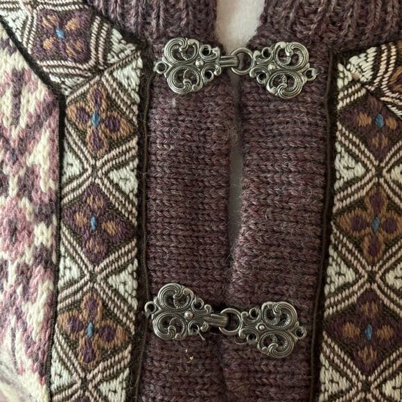 Dale of Norway Purple and Cream Cardigan Sweater - Picture 7 of 12
